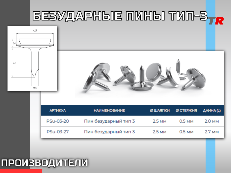 БЕЗУДАРНЫЕ ПИНЫ ТИП-3 - TitanRetail
