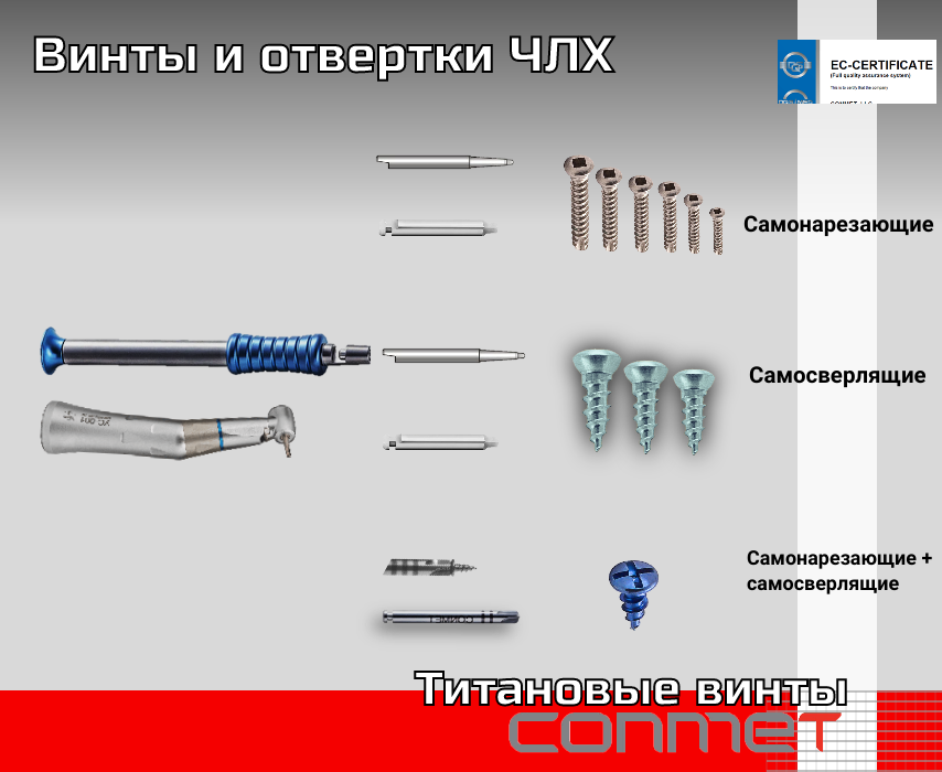 Титановые винты и отвертки для костной пластики - TitanRetail