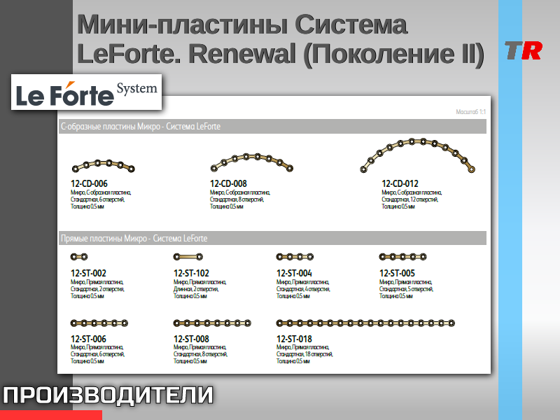 Мини-пластины Система LeForte. Renewal (Поколение II) - TitanRetail