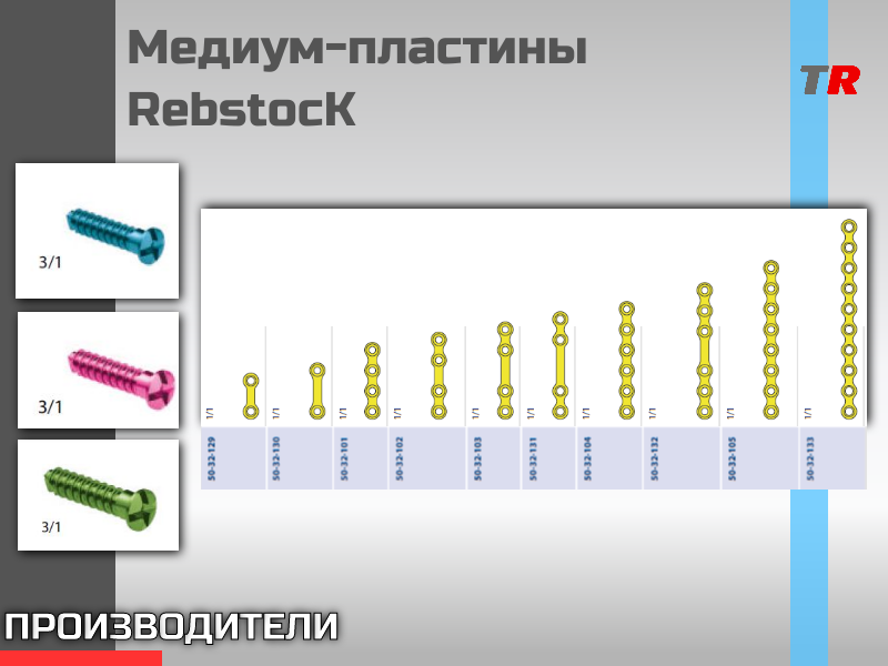 Медиум-пластины RebstocK (Германия) размерной группы 2.0 мм - TitanRetail